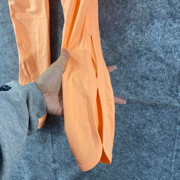 Free People Movement Leggings Small Neon Orange High Rise Infinity Cutout Capri - Picture 5 of 12